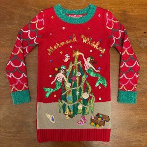 Kid's Mermaid Christmas Sweater Size 7/8